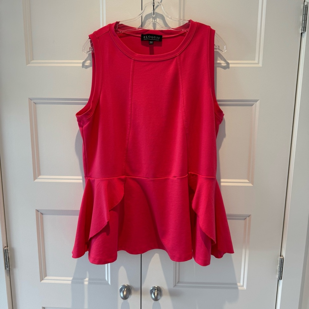 ELOQUII Women's Pink Peplum Top - SIZE 18/20
